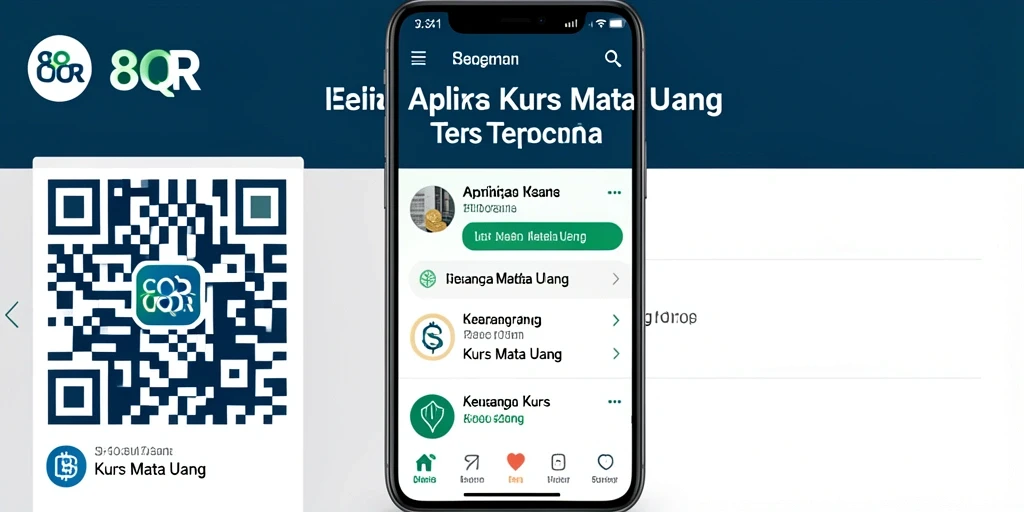 Tampilan antarmuka 8QR yang sederhana dan informatif untuk kurs mata uang.