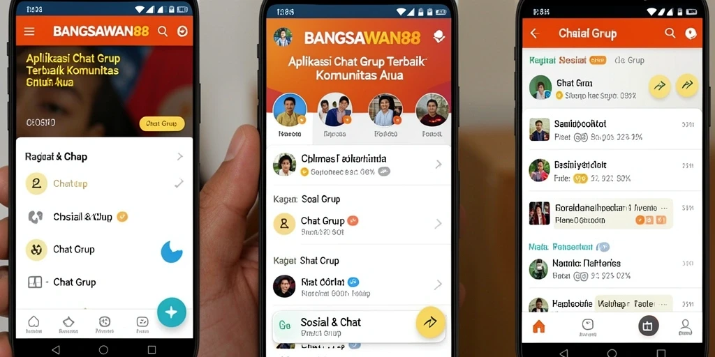 Tampilan antarmuka BANGSAWAN88 saat chatting grup dengan pengguna lain.