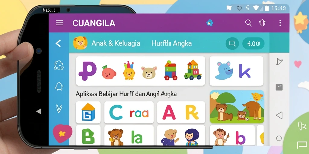 Antarmuka interaktif yang menggugah selera belajar anak.