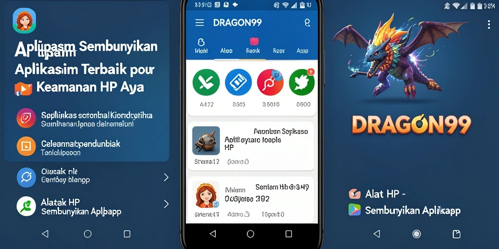 Antarmuka DRAGON99 yang intuitif untuk menyembunyikan aplikasi dengan mudah.
