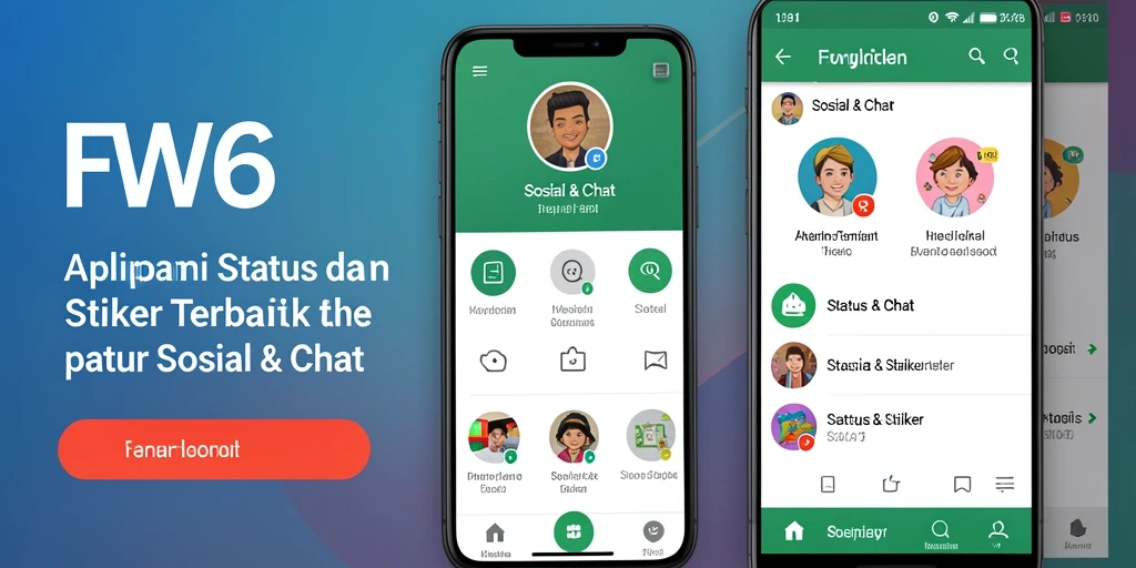 Antarmuka aplikasi FW66 dengan stiker menarik.
