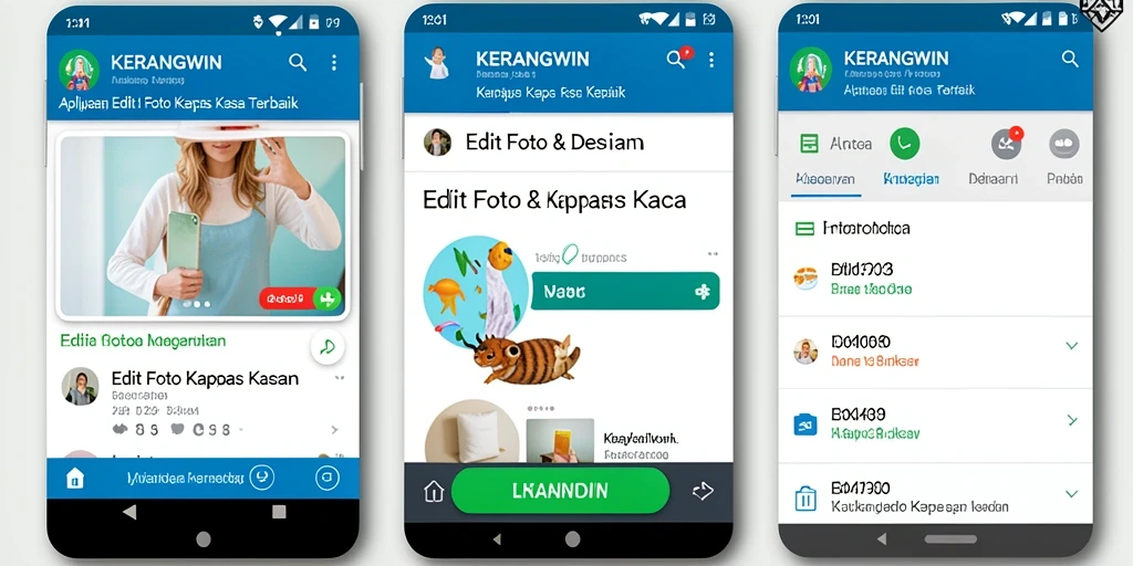Antarmuka utama KERANGWIN yang menonjolkan efek Edit Foto Kertas Kaca.