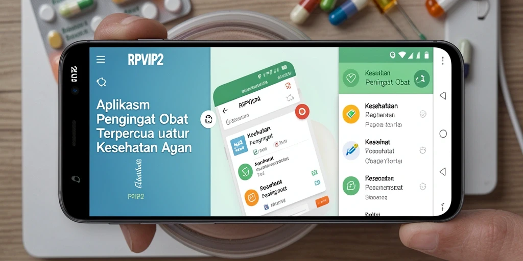 Antarmuka RPVIP2 dengan pengingat obat yang mudah digunakan.
