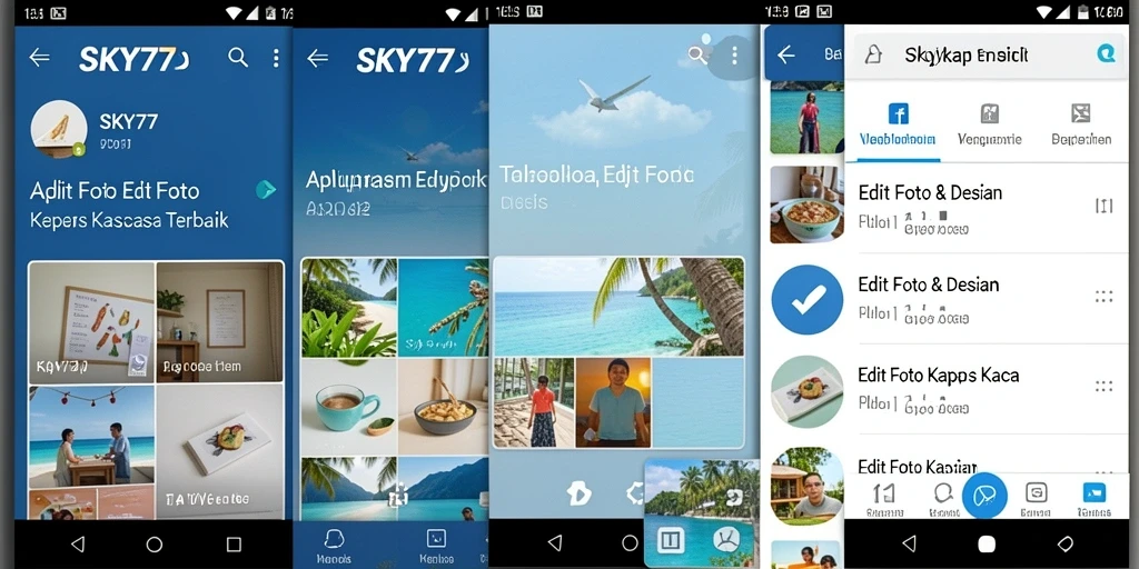 Antarmuka <strong>SKY77</strong> yang menarik dengan fitur edit foto canggih.