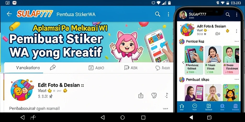Antarmuka SULAP777 untuk membuat stiker WA yang mudah digunakan.