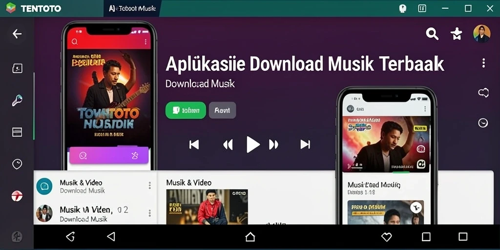 Tampilan antarmuka TENTOTO yang memudahkan pengunduhan musik.